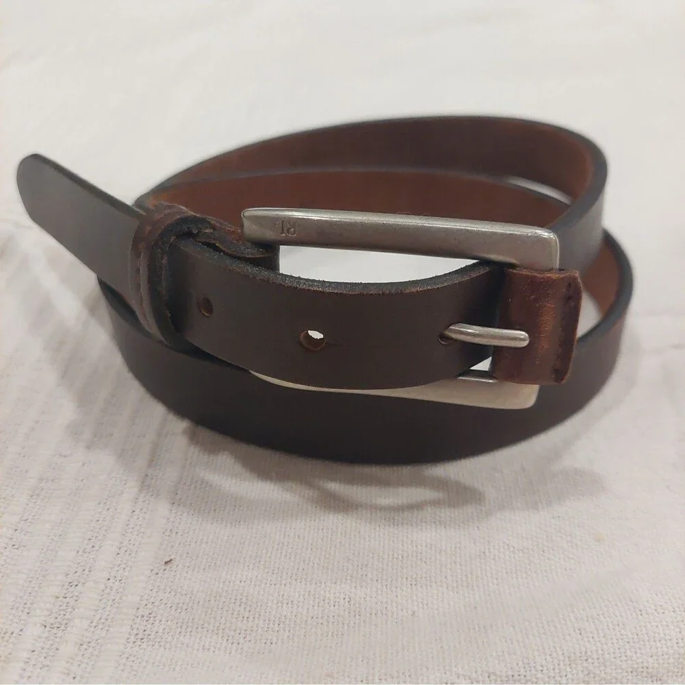Polo Ralph Lauren Dark Brown Leather Belt Size L / 33 Argentina 2220344-210